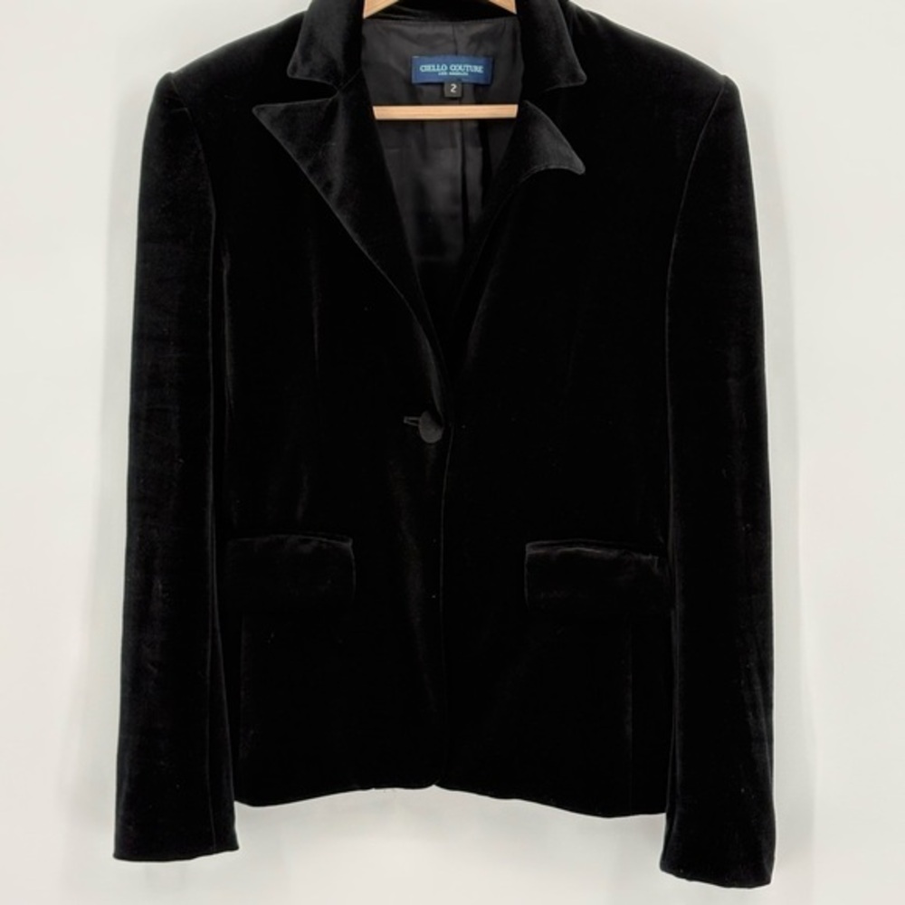 🧲 Ciello Couture Black Velvet single breasted Blazer